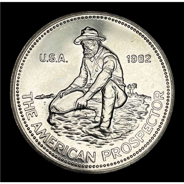 1982 Engelhard The American Prospector Proof 1 ozt .999 Silver