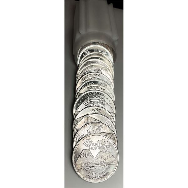 Roll (20-coins) The Great Northwest Proof 1 ozt .999 Silver Trade Unit