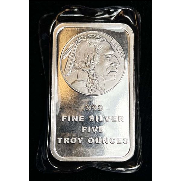 Indian Head / Buffalo 5 ozt .999 Silver Bar
