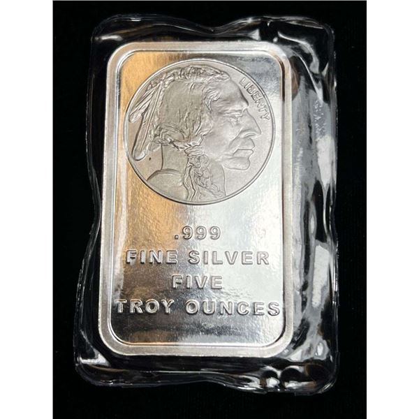 Indian Head / Buffalo 5 ozt .999 Silver Bar