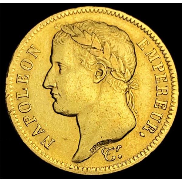 1812-A France 40 Francs 90% Gold .373 oz AGW