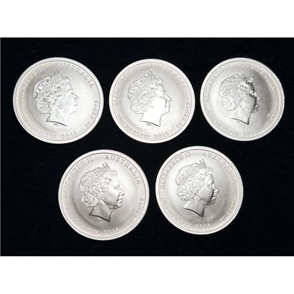(5) Australia WW2 2013 War In The Pacific 1/2 ozt Commemorative .999 Silver