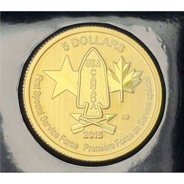2015 First Special Service Force 1/10 ozt Canada $5 .9999 Gold
