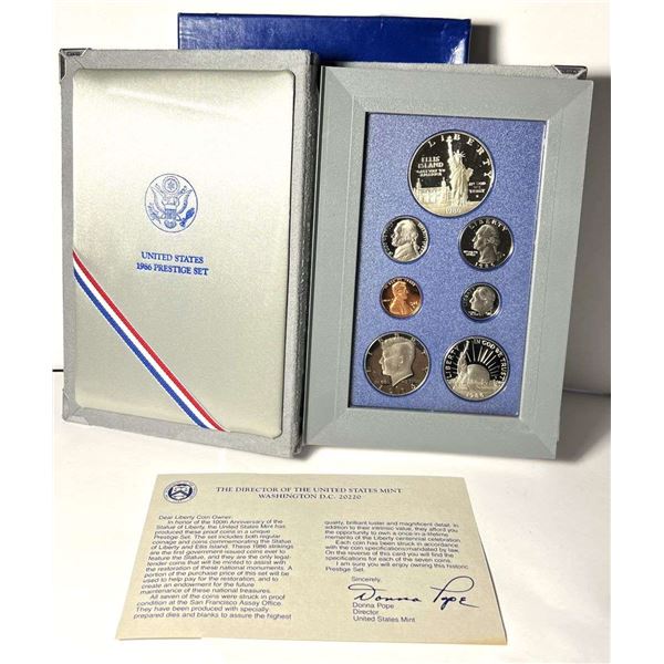 1986-S United States Giant Proof Silver Dollar Prestige Set (7-coins)
