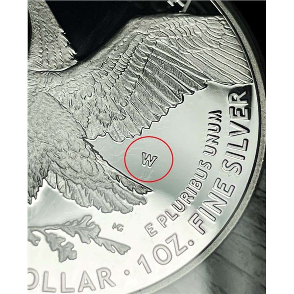 Slab Error 2021-W American Silver Eagle NGC PF70 Ultra Cameo Eagle Landing T-2