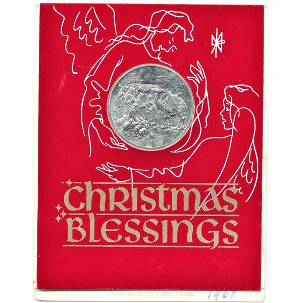 1968 The Franklin Mint Manger Scene "Christmas Blessings" Silver