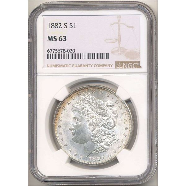1882-S Morgan Silver Dollar NGC MS63