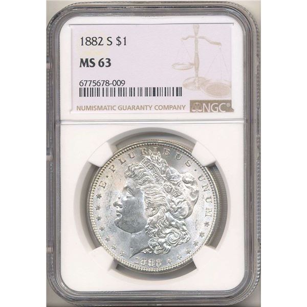 1882-S Morgan Silver Dollar NGC MS63