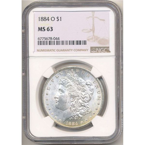 1884-O Morgan Silver Dollar NGC MS63