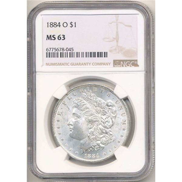 1884-O Morgan Silver Dollar NGC MS63