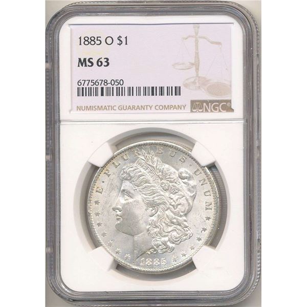 1885-O Morgan Silver Dollar NGC MS63