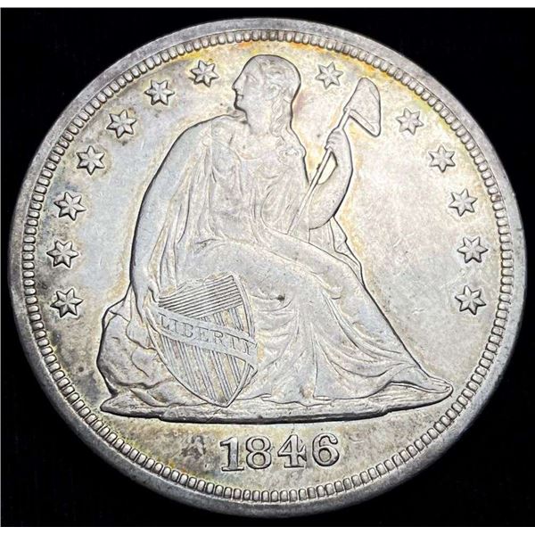 1846 Seated Liberty Dollar AU58