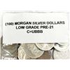 Image 4 : (100) Morgan Silver Dollars 1878-1904 Low Grade