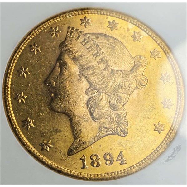 1894 $20 Gold Liberty Head NGC MS61 Old Fatty
