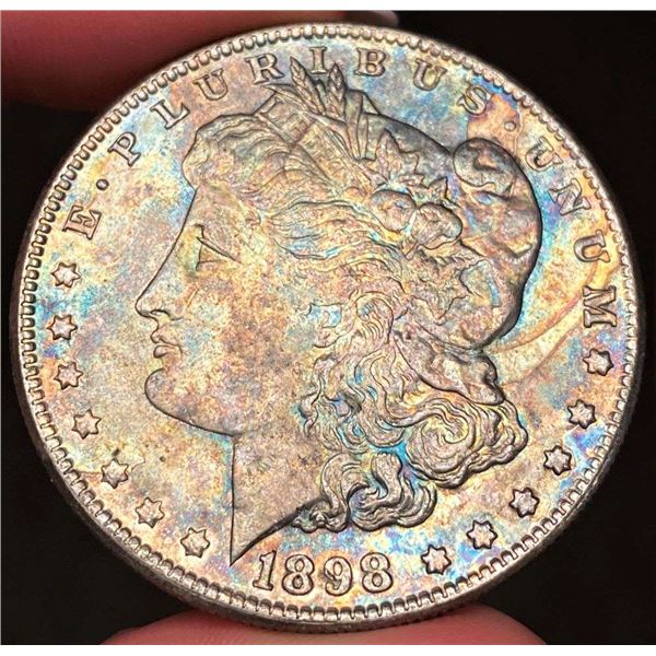 Last Minute! Toned 1898 Morgan Silver Dollar MS63