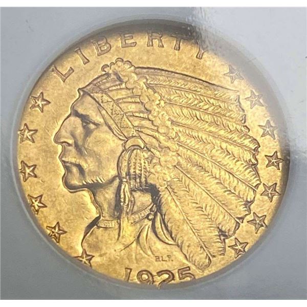 1925-D Gold $2.50 Indian Head NGC MS62