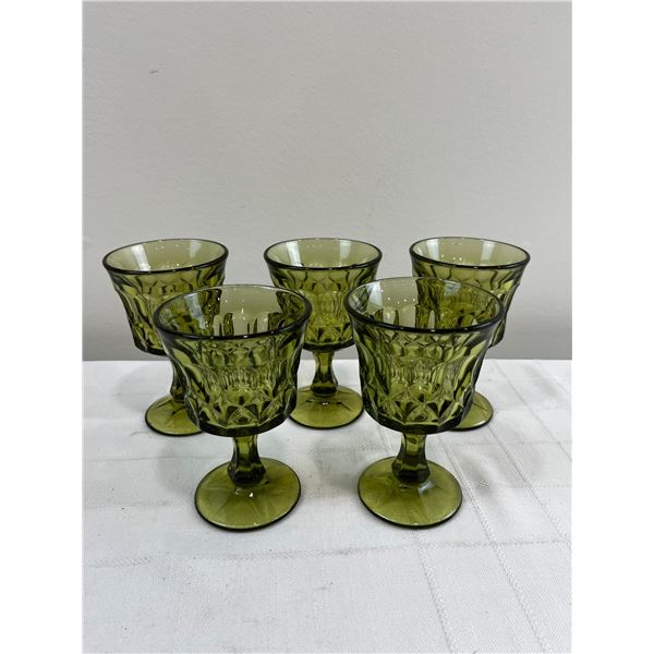 Green Glass Goblets