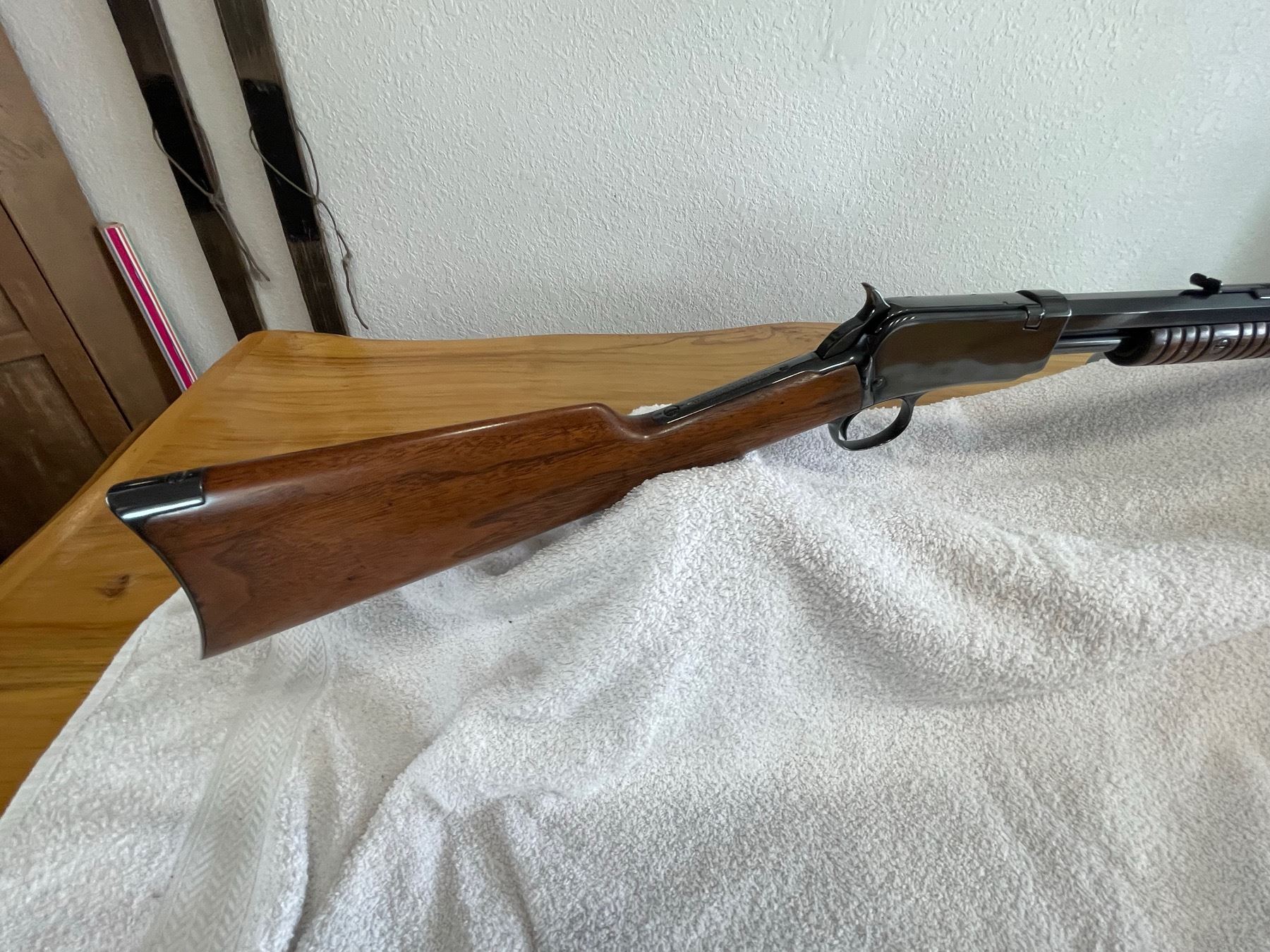 WINCHESTER .22 OCTAGONAL BARREL MODEL 1890 SLIDE ACTION REPEATING RIFLE