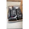 Image 2 : TRAY OF CAMCORDER AND CAMERAS AND BOX OF YARDWORKS BATTERIES AND CHARGERS
