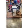 Image 1 : LARGE METAL 4 WHEEL DOLLY WITH MOUNTED CASTERS AND SMALL LOCKER