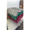 Image 2 : 4 STACKABLE TOTES W/ BUILT IN LIDS