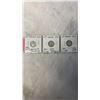 Image 1 : 3 CANADIAN SILVER DIMES 1952 LAST KING GEORGE VI , 1953 FIRST QUEEN ELIZABETH II AND 1954 *KEYDATE D