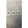 Image 2 : 3 CANADIAN SILVER DIMES 1952 LAST KING GEORGE VI , 1953 FIRST QUEEN ELIZABETH II AND 1954 *KEYDATE D
