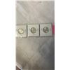 Image 2 : 3 CANADIAN SILVER 25 CENT ; 1966, 1967, 1968 - .800 SILVER