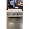 Image 1 : LOW PROFILE STORAGE UNIT WITH SHELVES AND SLIDING GLASS DOOR