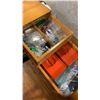 Image 8 : VINTAGE WALL CLOCK AND SEWING BASKET W/ CONTENTS