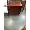 Image 2 : CHERRY FINISH STORAGE CABINET AND ARM CHAIR