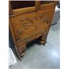 Image 2 : VINTAGE CARVED DROP FRONT DESK CABINET MISSING ONE PANE OF GLASS