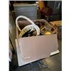 Image 1 : BOX OF DECORATIONS, WICKER BASKET, METAL BUCKET