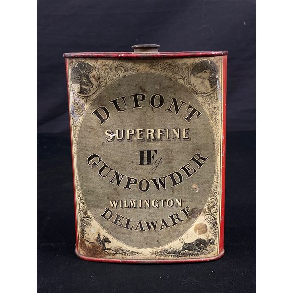 Vintage Dupont Superfine IF Gunpowder Tin. Wilmington,Delaware