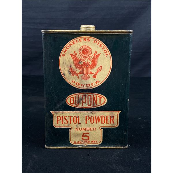 Vintage Dupont Smokeles Pistol Powder Tin