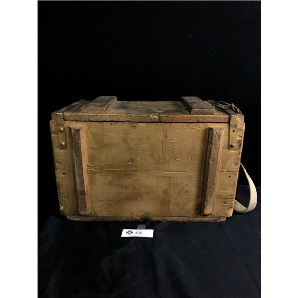 Wooden Canadian .303 Ammo Box  Approx. 8 1/2" x 11" x 17"