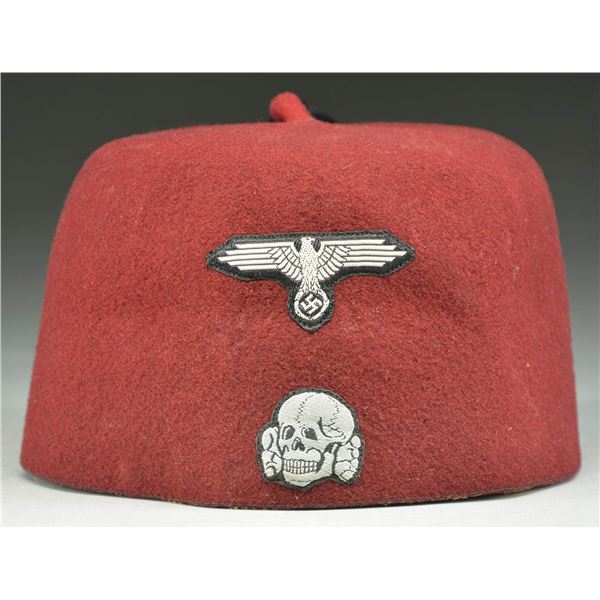 FINE GERMAN WWII SS HANDSCHAR DRESS FEZ.