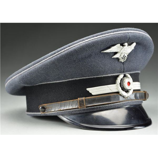 WWII GERMAN LUFTSCHUTZ VISOR CAP.