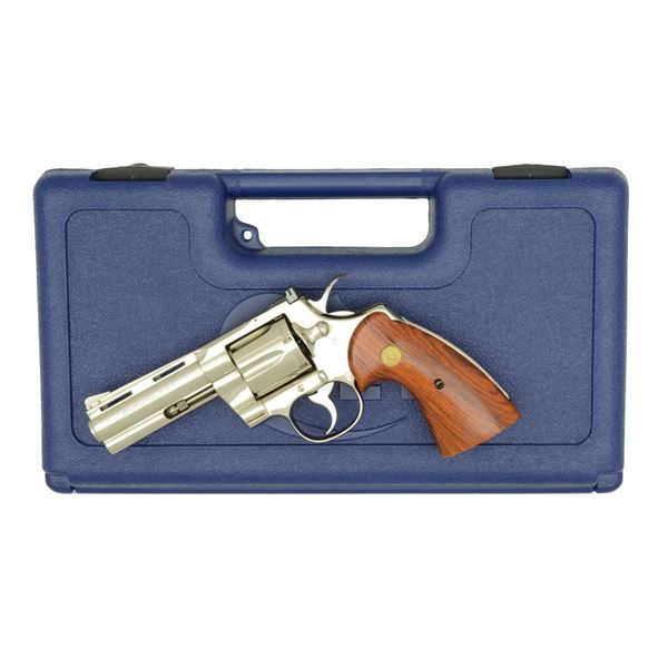 COLT NICKELED PYTHON REVOLVER.