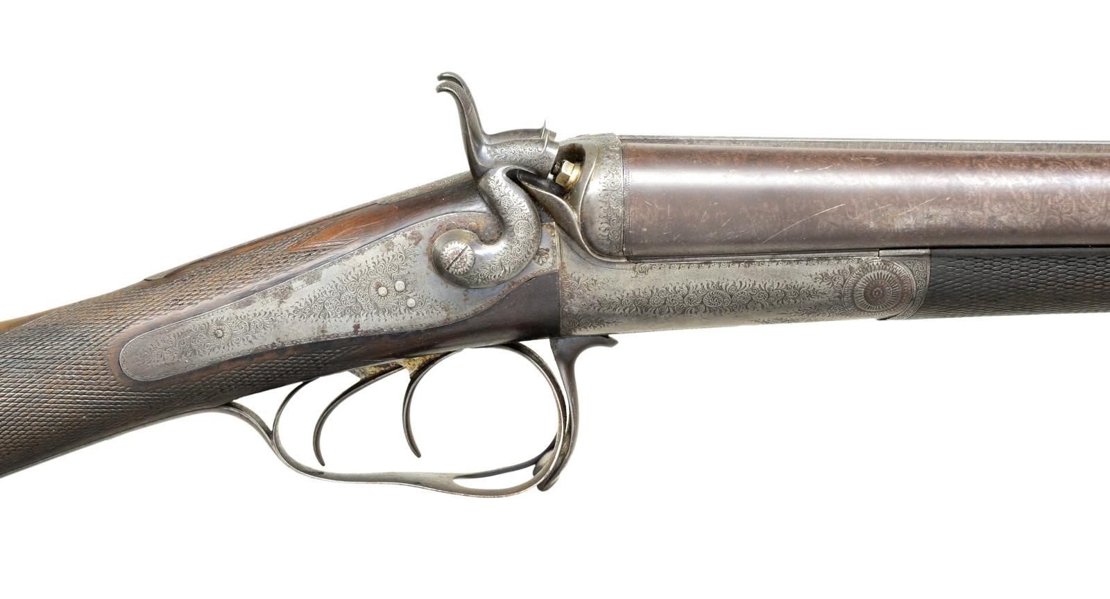FINE QUALITY THUMBHOLE OPENING HAMMER SHOTGUN - Poulin Auctions