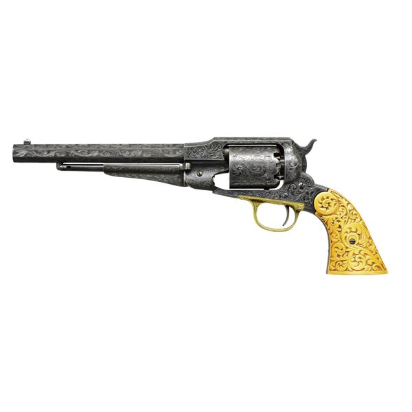 ENGRAVED REMINGTON NEW MODEL REVOLVER.