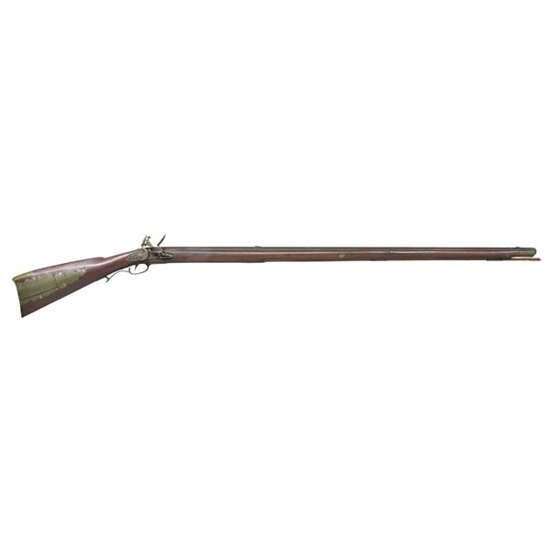 RESTOCKED FLINTLOCK LONG RIFLE.