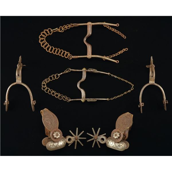 2 SETS OF SILVER DECORATED SPANISH