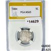 Image 1 : 1884 Liberty Victory Nickel PGA MS65