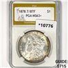 Image 1 : 1878 7/8TF Morgan Silver Dollar PGA MS63+