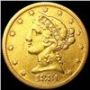 Image 1 : 1881 $5 Gold Half Eagle LIGHTLY CIRCULATED