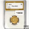 Image 1 : 1912 $5 Gold Half Eagle PGA MS63