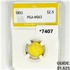 Image 1 : 1853 $2.50 Gold Quarter Eagle PGA MS63