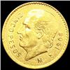 Image 1 : 1906 Mexico .1206oz Gold 5 Pesos CLOSELY UNCIRCULA