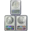 Image 2 : 1990 Set (3) American Silver Eagles NGC MS69